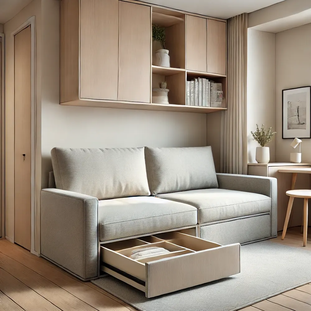 Sofa with Built-in Storage For a Small Home