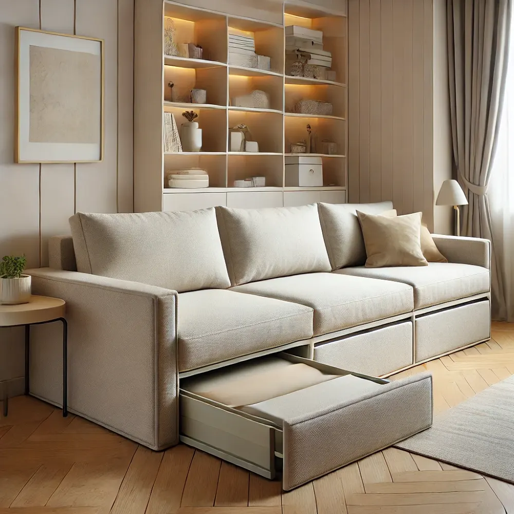 Sofa with Built-in Storage For A Small Home