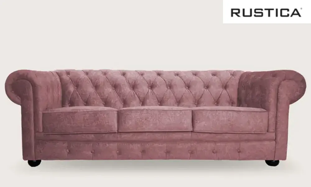 Rustica chesterfield sofa in modern pink colour Rustica chesterfield sofa in modern pink colour