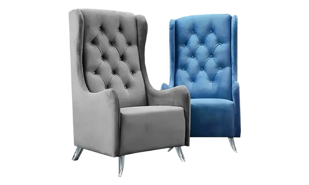 Notti NTAC2WC Cologne Chesterfield High Back Armchair Sofa in grey and blue colour Notti NTAC2WC Cologne Chesterfield High Back Armchair Sofa in grey and blue colour