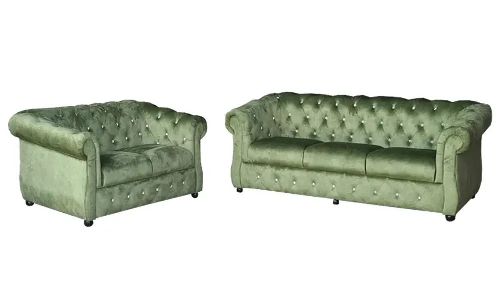 NOTTI NTSF856 Christoper Chesterfield Style 2+3 Seater Velvet Fabric Sofa NOTTI NTSF856 Christoper Chesterfield Style 2+3 Seater Velvet Fabric Sofa