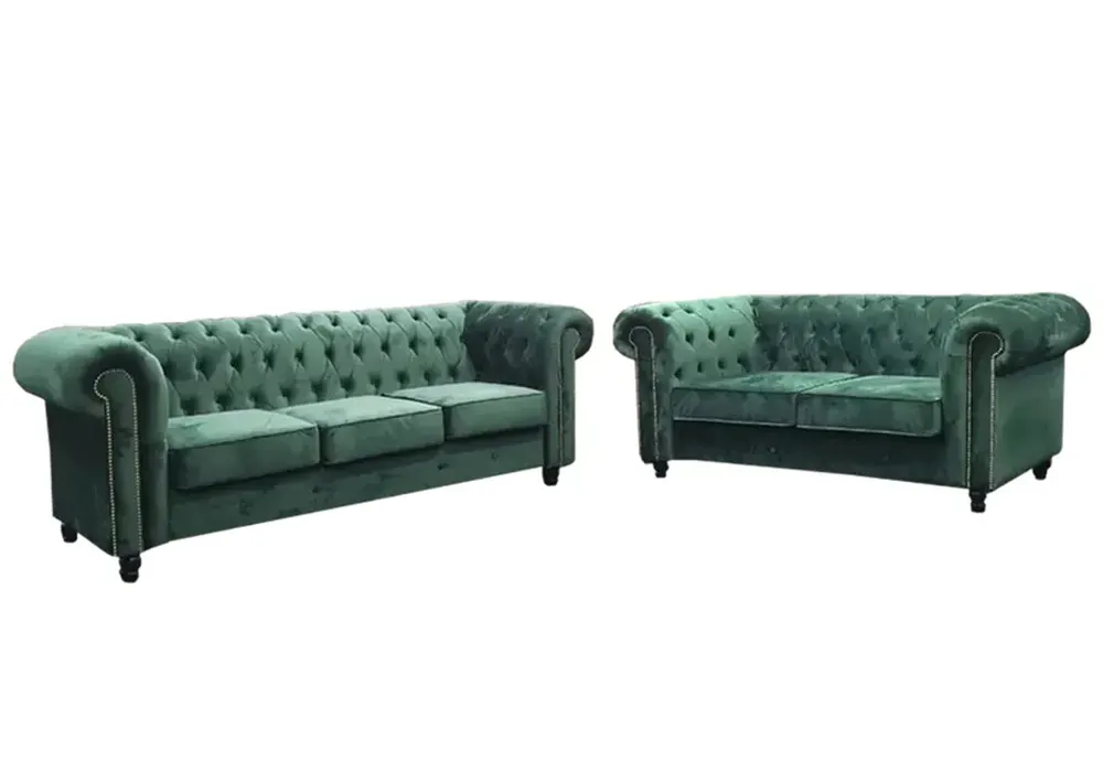 NOTTI NTSF839 Designer Chesterfield Style 2+3 Seater Velvet Fabric Sofa NOTTI NTSF839 Designer Chesterfield Style 2+3 Seater Velvet Fabric Sofa