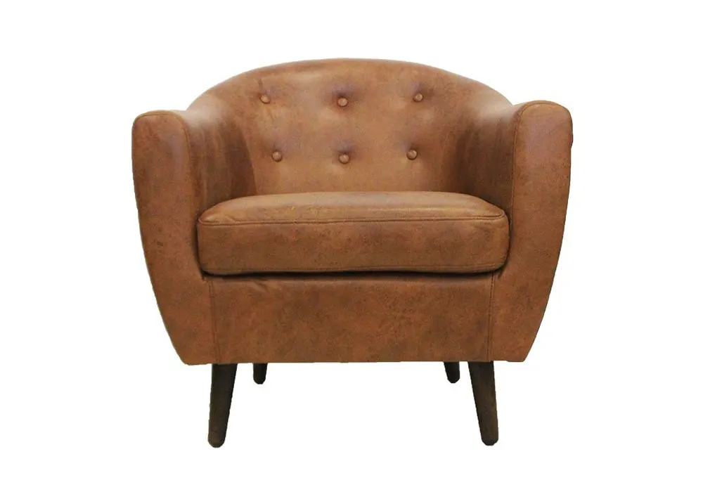 Tekkashop AMSF0948 Modern Elegant Chesterfield Style 1 Seater Armrest Sofa Chair with Wooden Legs Tekkashop AMSF0948 Modern Elegant Chesterfield Style 1 Seater Armrest Sofa Chair with Wooden Legs