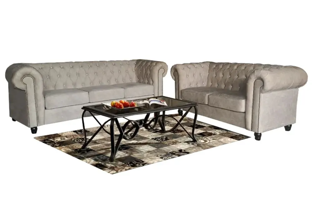 NOTTI NTSF838 Edmund Chesterfield Diamond-Tuff Linen Fabric Style 2+3 Seater Sofa NOTTI NTSF838 Edmund Chesterfield Diamond-Tuff Linen Fabric Style 2+3 Seater Sofa