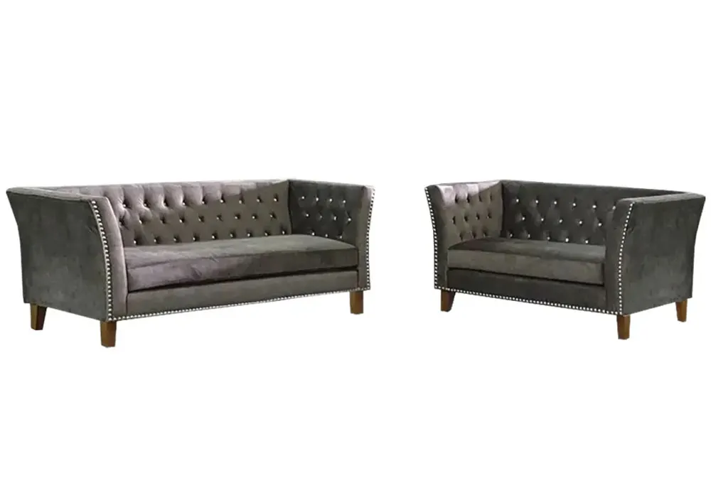 NOTTI NTSF351 Vince Style Chesterfield Diamond-Tuff Velvet Fabric Style 2+3 Seater Sofa NOTTI NTSF351 Vince Style Chesterfield Diamond-Tuff Velvet Fabric Style 2+3 Seater Sofa