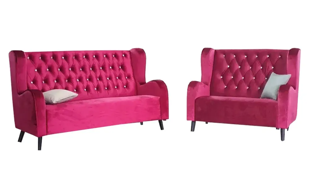 NOTTI NTSF471 Edward Ring High Back Style Chesterfield Velvet Fabric Diamond-Tuff 2+3 Seater Sofa NOTTI NTSF471 Edward Ring High Back Style Chesterfield Velvet Fabric Diamond-Tuff 2+3 Seater Sofa