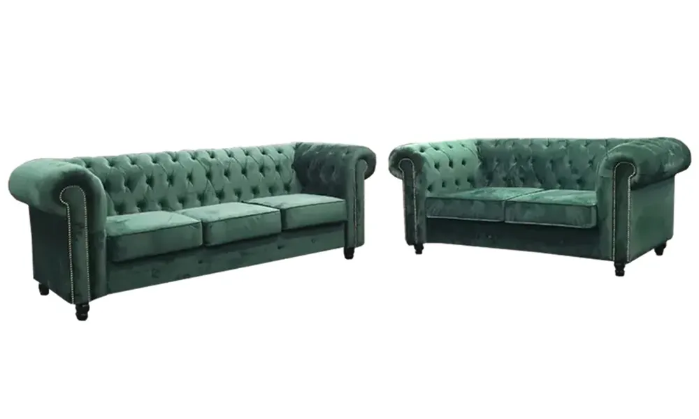 NOTTI NTSF839 Designer Chesterfield Style 2+3 Seater Velvet Fabric Sofa NOTTI NTSF839 Designer Chesterfield Style 2+3 Seater Velvet Fabric Sofa
