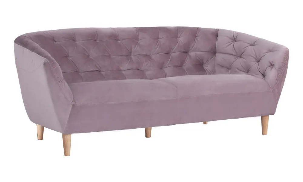 Tekkashop FDSF1507RS Scandinavian Style 3 Seater Sofa with Sturdy Solid Oak Leg in Rosa Color Tekkashop FDSF1507RS Scandinavian Style 3 Seater Sofa with Sturdy Solid Oak Leg in Rosa Color