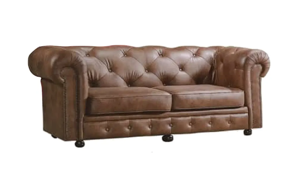 Tekkashop FDSF2917BR Ottoman Style PU Leather 2-Seater Sofa with Solid Hard Wood Frame in Brown Tekkashop FDSF2917BR Ottoman Style PU Leather 2-Seater Sofa with Solid Hard Wood Frame in Brown