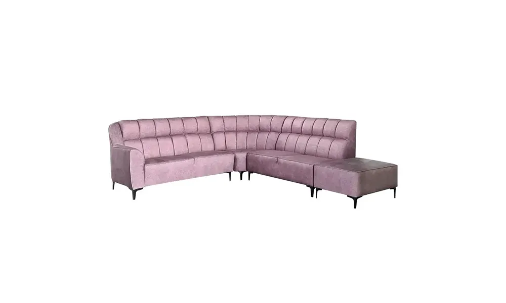 NOTTI NTSF728 Multi Boxed Shaped Velvet Fabric Corner L Shape Sofa with Portable Stool (Pre-Order) NOTTI NTSF728 Multi Boxed Shaped Velvet Fabric Corner L Shape Sofa with Portable Stool (Pre-Order)
