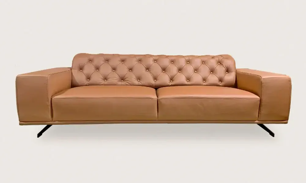 Rustica 8397 Full Leather 3 Seater Chesterfield Sofa in Soft Brown Malaysia