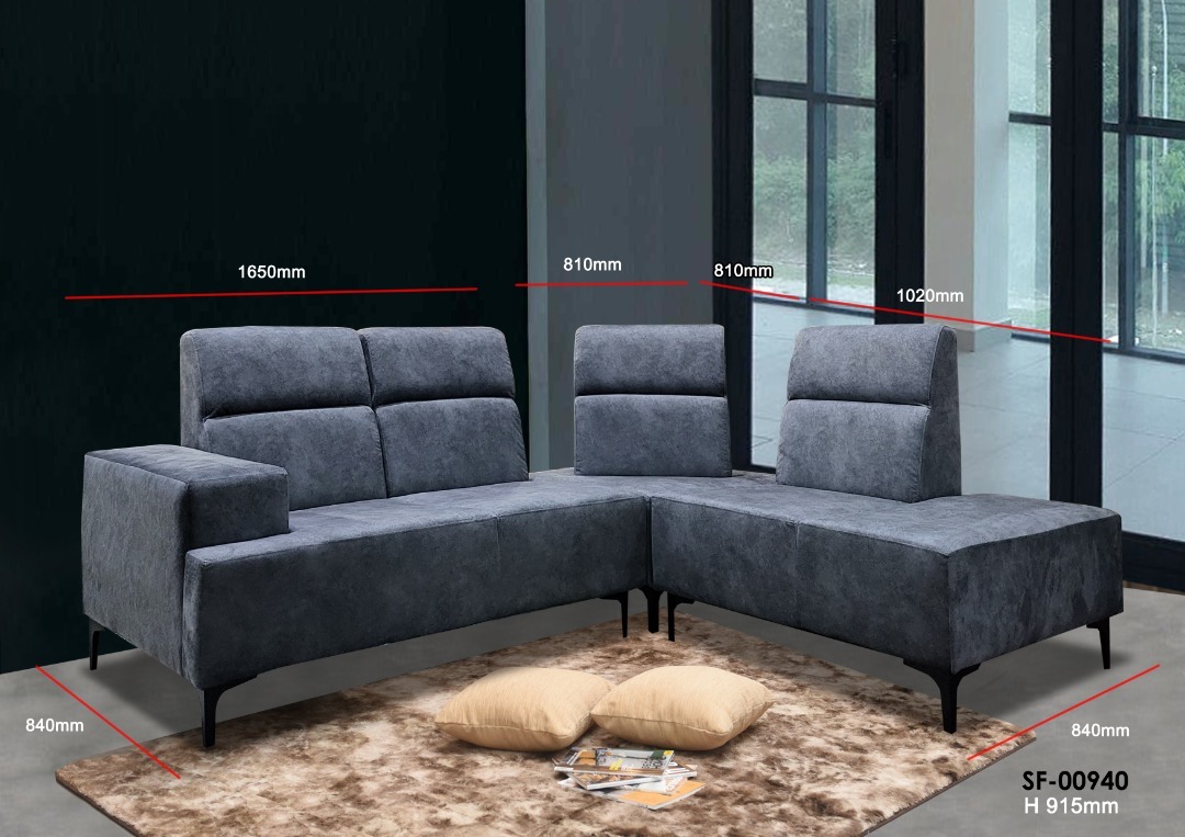 NOTTI NTSF940 Mountain View Inspired Design Velvet Fabric L Shaped Sofa (Pre-Order) - Image 2