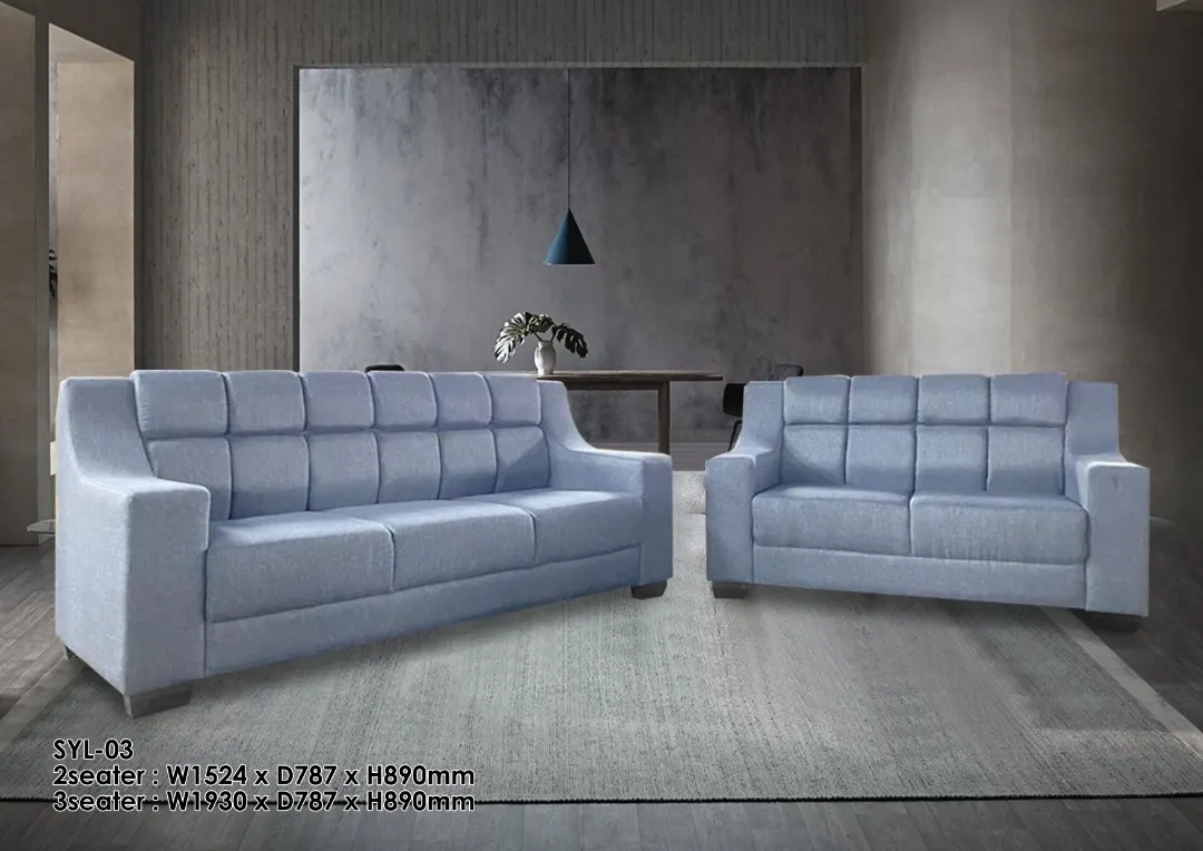 NOTTI NTSF3 Elizabeth Boxes Shaped 2+3 Seater Linen Fabric Sofa (Pre-Order) - Image 2