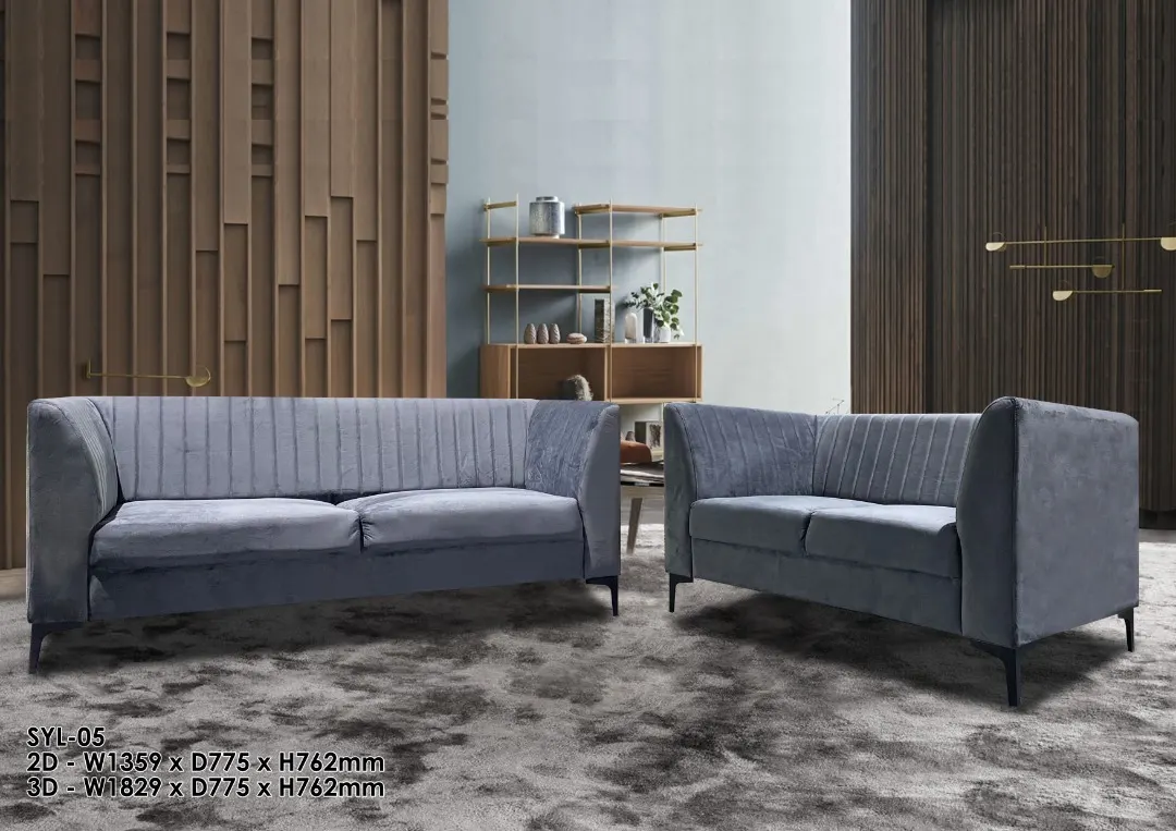 NOTTI NTSF5 Edward Style 2+3 Seater Velvet Fabric Sofa (Pre-Order) - Image 2