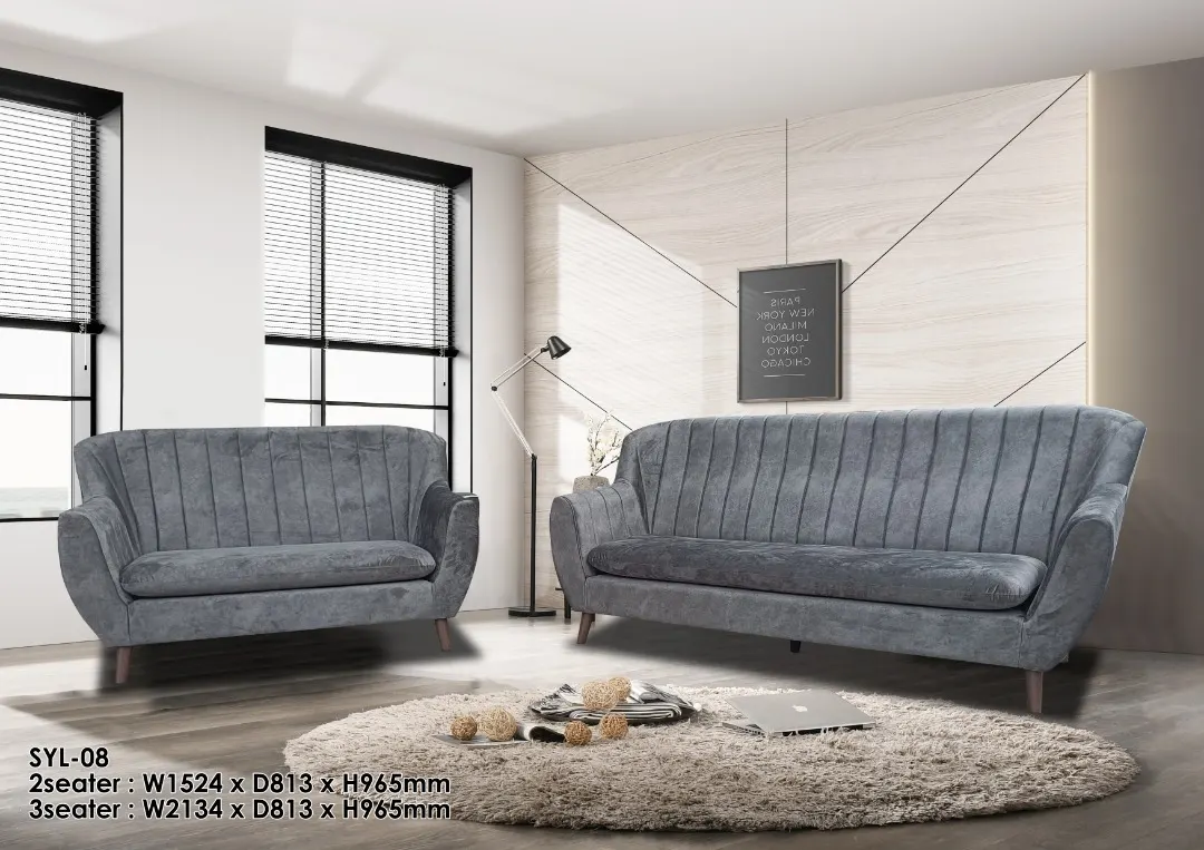 NOTTI NTSF8 Whales Shape Velvet Fabric Cushion 2+3 Seater Sofa (Pre-Order) - Image 2