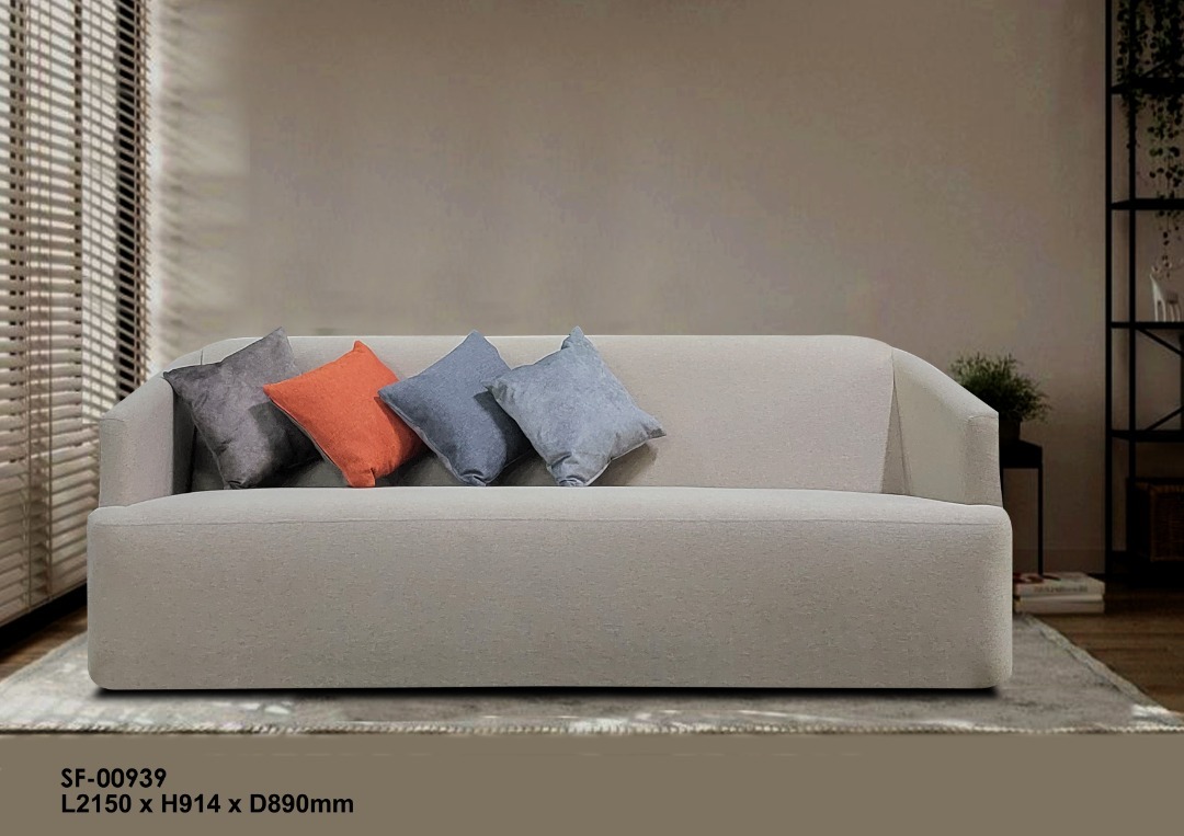 NOTTI NTSF939 Momo Scandinavian Plain Style 2.5 Seater Linen Fabric Sofa (Pre-Order) - Image 2