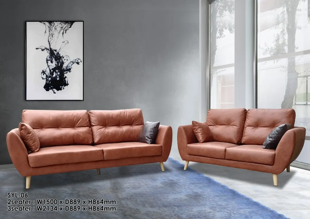 NOTTI NTSF6 Kenny Signature Bulky Pillow Style 2+3 Seater PU Leather Sofa (Pre-Order) - Image 2