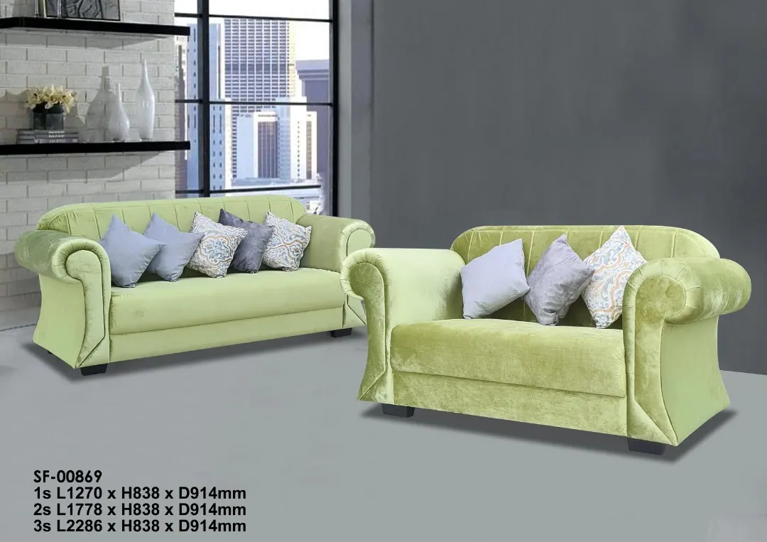 NOTTI NTSF869 Cinderella Inspired Crown Shape Armrest Velvet Fabric Cushion 2+3 Seater Sofa (Pre-Order) - Image 2