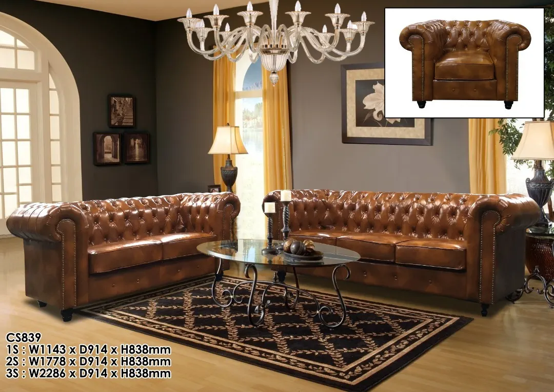 NOTTI NTSF839 RINDA Vintage Oil Leather Designer Chesterfield Style 2+3 Seater Sofa (Pre-Order) - Image 3