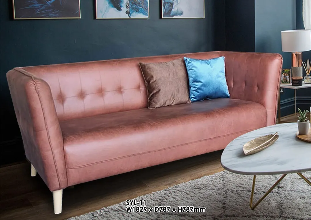 NOTTI NTSF11 Classical 70's American Style PU Leather 2.5 Seater Sofa (Pre-Order) - Image 2