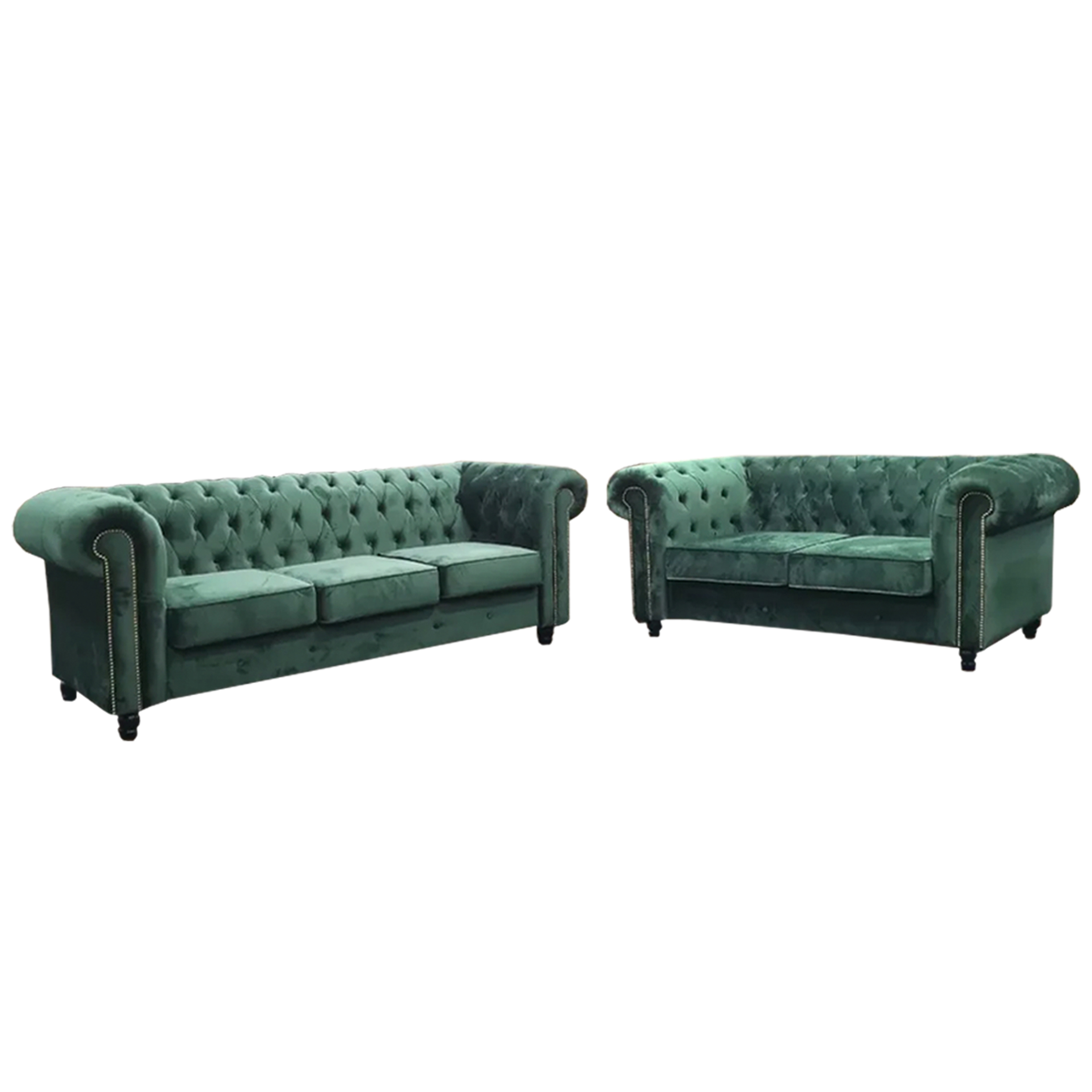 NOTTI NTSF839 Designer Chesterfield Style 2+3 Seater Velvet Fabric Sofa (Pre-Order)