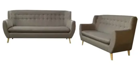 NOTTI NTSF7 Scandinavian Buttontuff Style 2+3 Seater Linen Fabric Sofa (Pre-Order)