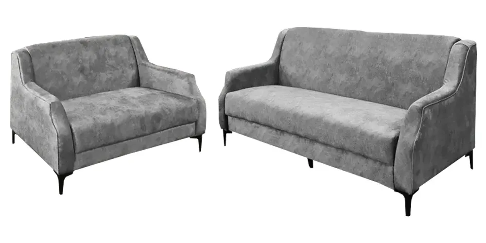 NOTTI NTSF881 Plain S-Shaped Moon Style 2+3 Seater Velvet Fabric Sofa (Pre-Order)