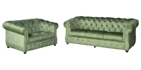 NOTTI NTSF856 Christoper Chesterfield Style 2+3 Seater Velvet Fabric Sofa (Pre-Order)