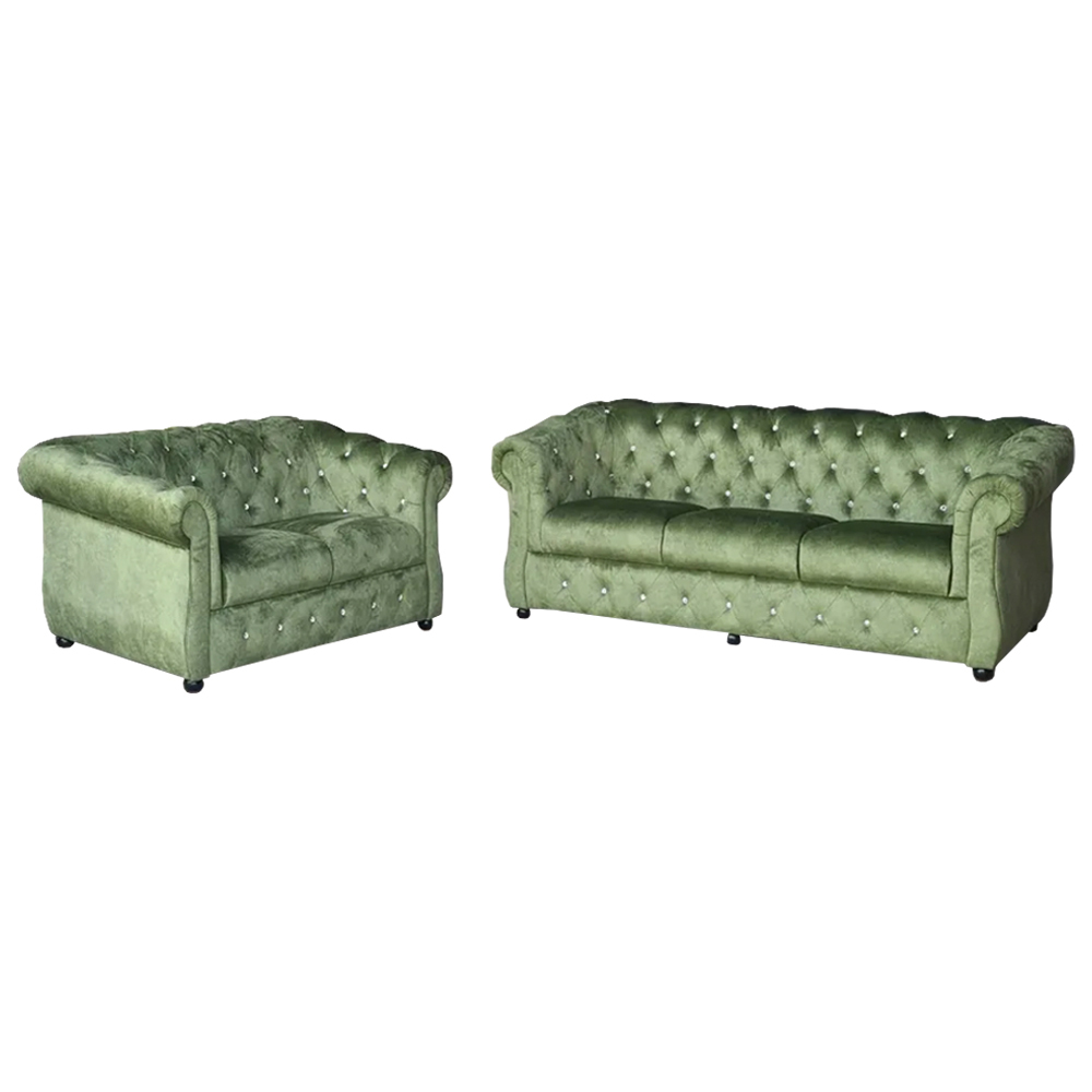 NOTTI NTSF856 Christoper Chesterfield Style 2+3 Seater Velvet Fabric Sofa (Pre-Order)