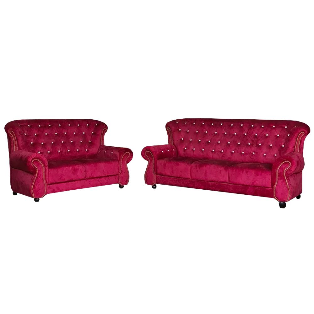 NOTTI NTSF849 Stephanie Chesterfield Style 2+3 Seater Velvet Fabric Sofa (Pre-Order)