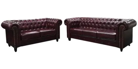 NOTTI NTSF839 Edmund Chesterfield Style PU Leather 2+3 Seater Sofa (Pre-Order)