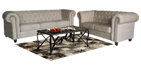 NOTTI NTSF838 Edmund Chesterfield Diamond-Tuff Linen Fabric Style 2+3 Seater Sofa (Pre-Order)