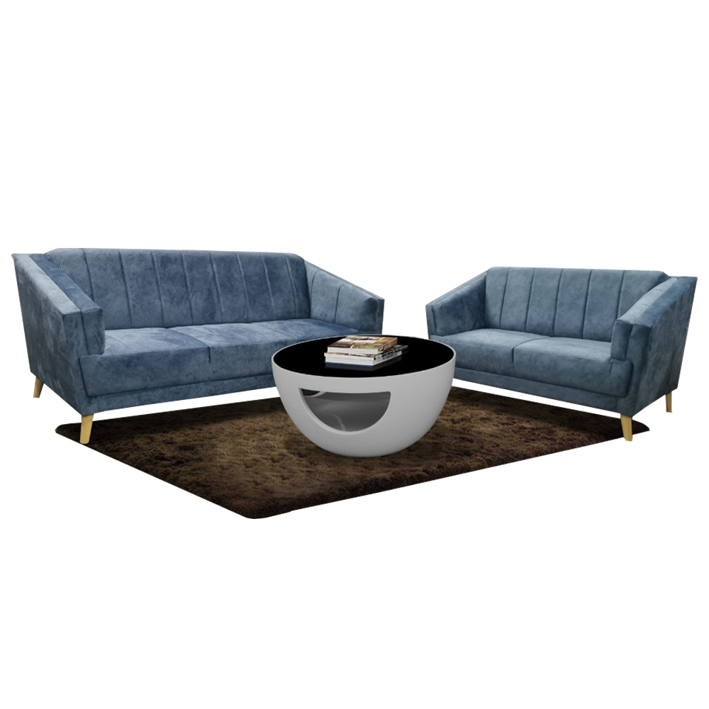 NOTTI NTSF710 Polygon Style Velvet Fabric Style 2+3 Seater Sofa (Pre-Order)