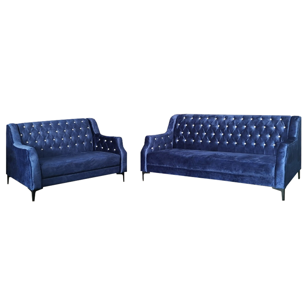 NOTTI NTSF867 William Mid Back Style Chesterfield Velvet Fabric Diamond-Tuff 2+3 Seater Sofa (Pre-Order)