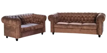 NOTTI NTSF838 Designer Chesterfield Diamond-tuff Style 2+3 Seater Velvet Fabric Sofa (Pre-Order)