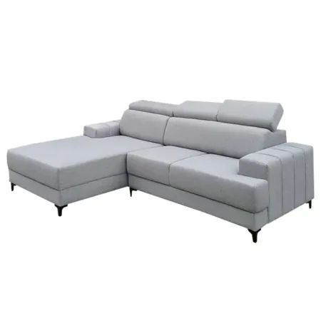 NOTTI NTSF43L Modern Boxed Shape Linen Fabric L Shaped Sofa with Adjustable Headrest (Pre-Order)