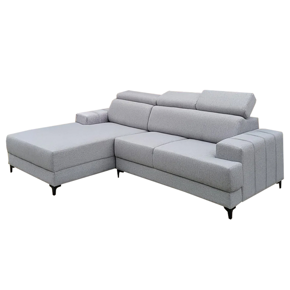 NOTTI NTSF43L Modern Boxed Shape Linen Fabric L Shaped Sofa with Adjustable Headrest (Pre-Order)