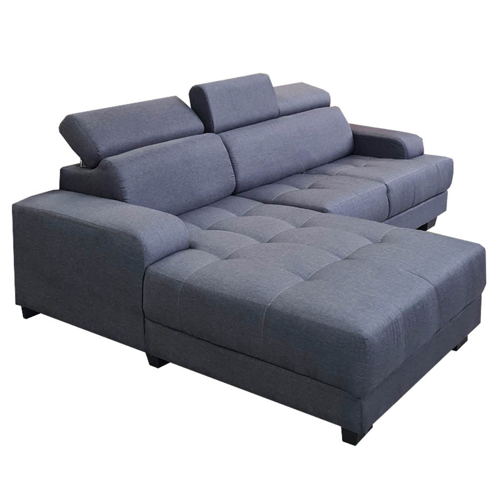 NOTTI NTSF366AL Modern Multi-Seat Design L Shape Velvet Fabric Sofa with Adjustable Headrest and Hidden Stools (Pre-Order)