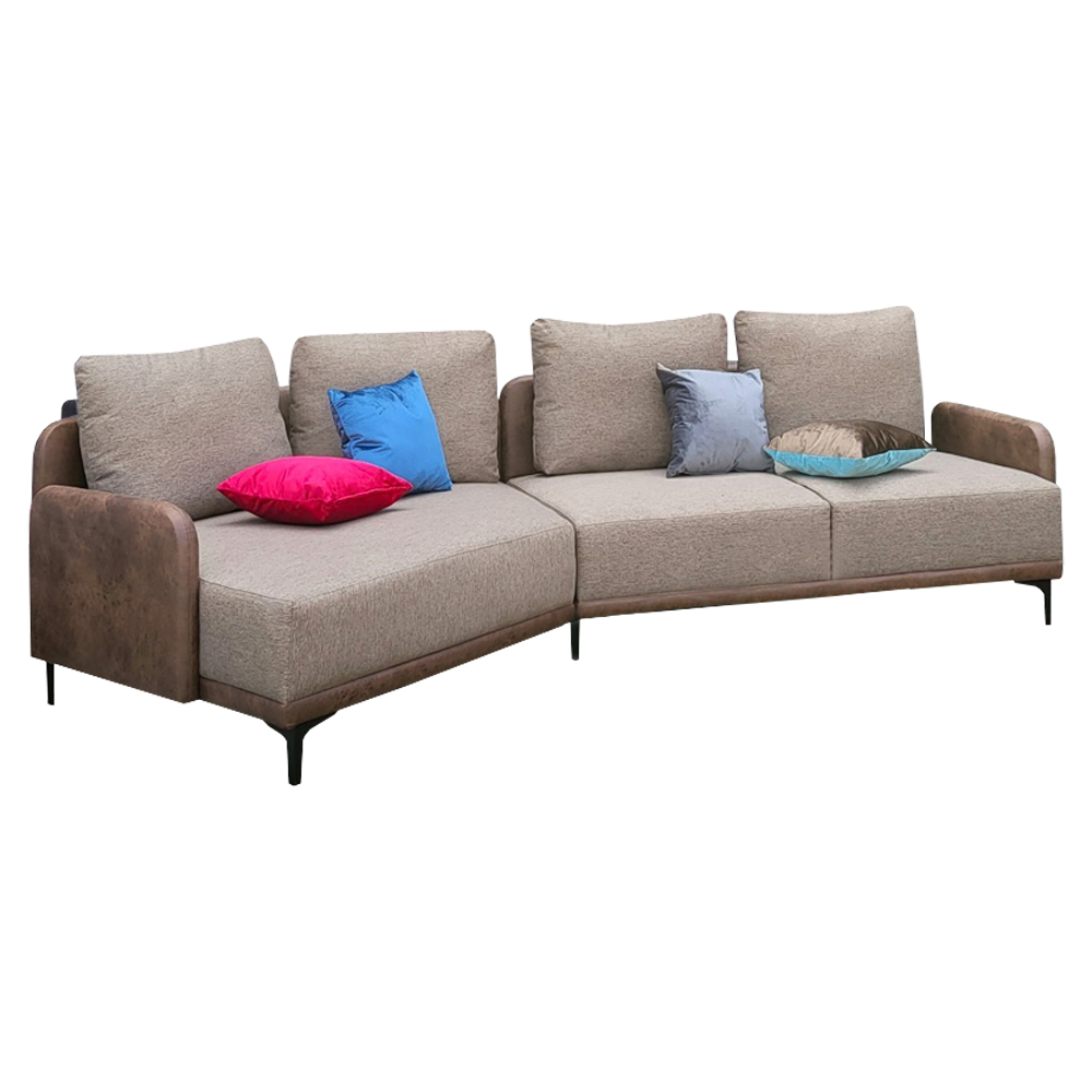 NOTTI NTSF911 New York Angle Corner Shaped Style 3 Seater Linen Fabric Sofa (Pre-Order)