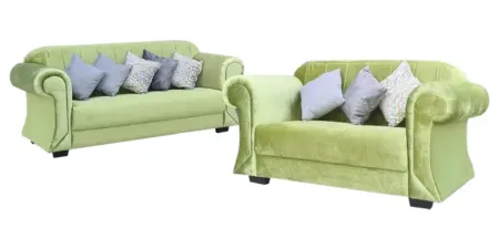 NOTTI NTSF869 Cinderella Inspired Crown Shape Armrest Velvet Fabric Cushion 2+3 Seater Sofa (Pre-Order)
