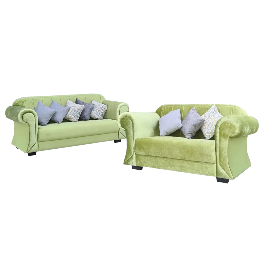 NOTTI NTSF869 Cinderella Inspired Crown Shape Armrest Velvet Fabric Cushion 2+3 Seater Sofa (Pre-Order)