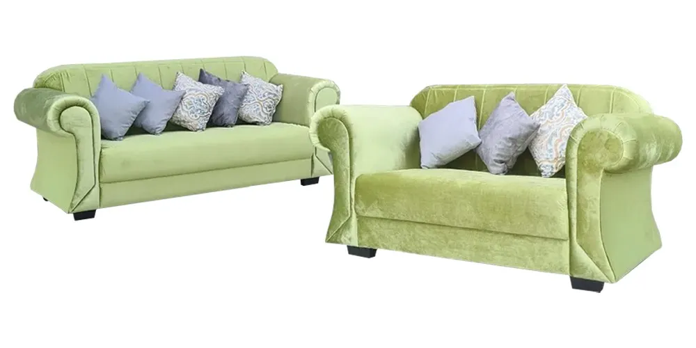 NOTTI NTSF869 Cinderella Inspired Crown Shape Armrest Velvet Fabric Cushion 2+3 Seater Sofa (Pre-Order)