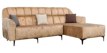 NOTTI NTSF723 Bear Round Edge Style Velvet Fabric L Shaped Corner Sofa (Pre-Order)