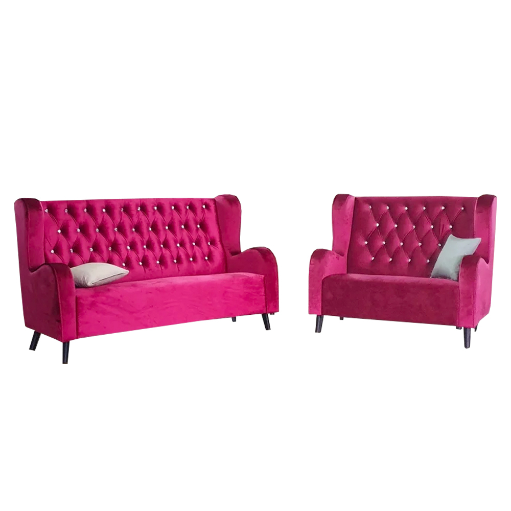 NOTTI NTSF471 Edward Ring High Back Style Chesterfield Velvet Fabric Diamond-Tuff 2+3 Seater Sofa (Pre-Order)