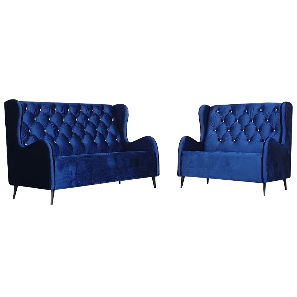 NOTTI NTSF380 Edward Chaos High Back Style Chesterfield Velvet Fabric Diamond-Tuff 2+3 Seater Sofa (Pre-Order)