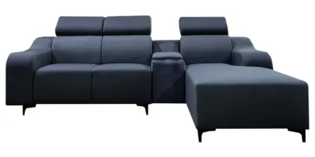 NOTTI NTSF942 Nikkoti Sleek Design Velvet Fabric L Shape Corner Sofa with Adjustable Headrest (Pre-Order)