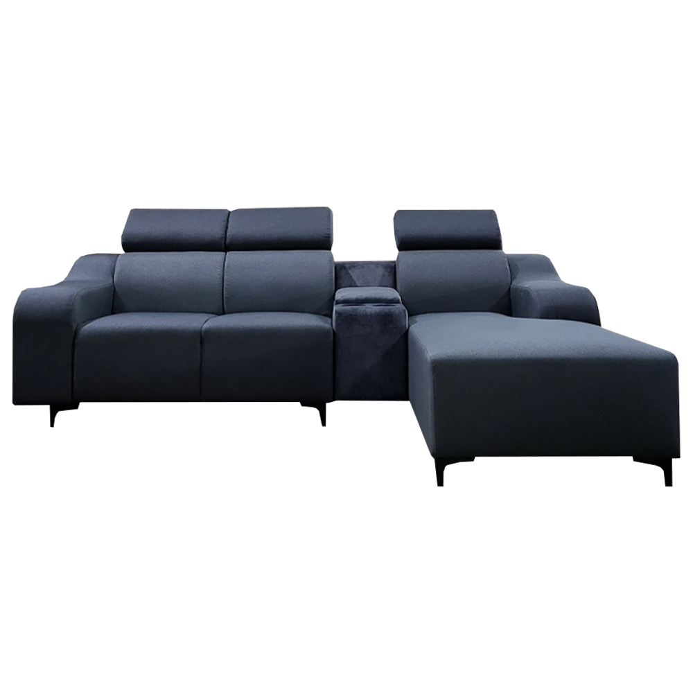 NOTTI NTSF942 Nikkoti Sleek Design Velvet Fabric L Shape Corner Sofa with Adjustable Headrest (Pre-Order)