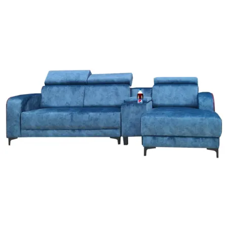 NOTTI NTS880 Malaysia Ella Style L Shape Velvet Fabric Sofa with Adjustable Headrest (Pre-Order)