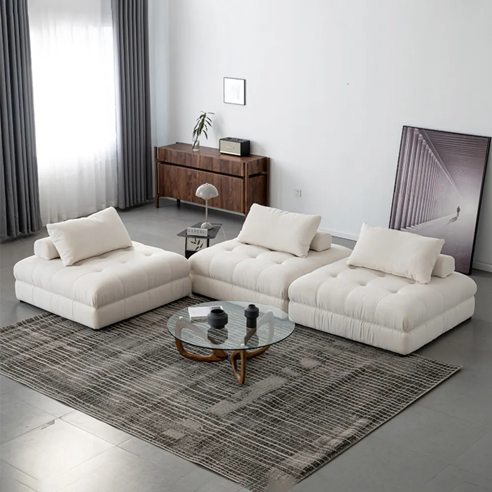 Nottisofa CDSF1018 Insta Trendy Button-tuff Modular Style Cubic Sofa Seater with Pillow Backrest (Pre-order) - Image 3