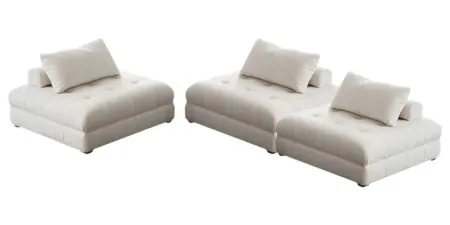 Nottisofa CDSF1018 Insta Trendy Button-tuff Modular Style Cubic Sofa Seater with Pillow Backrest (Pre-order)